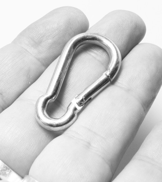 Karabinerhaken silber - 4x40mm - Pack-of-2