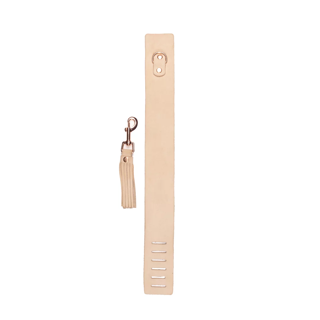 Lederhalsband mit Peitsche Nude / Roségold