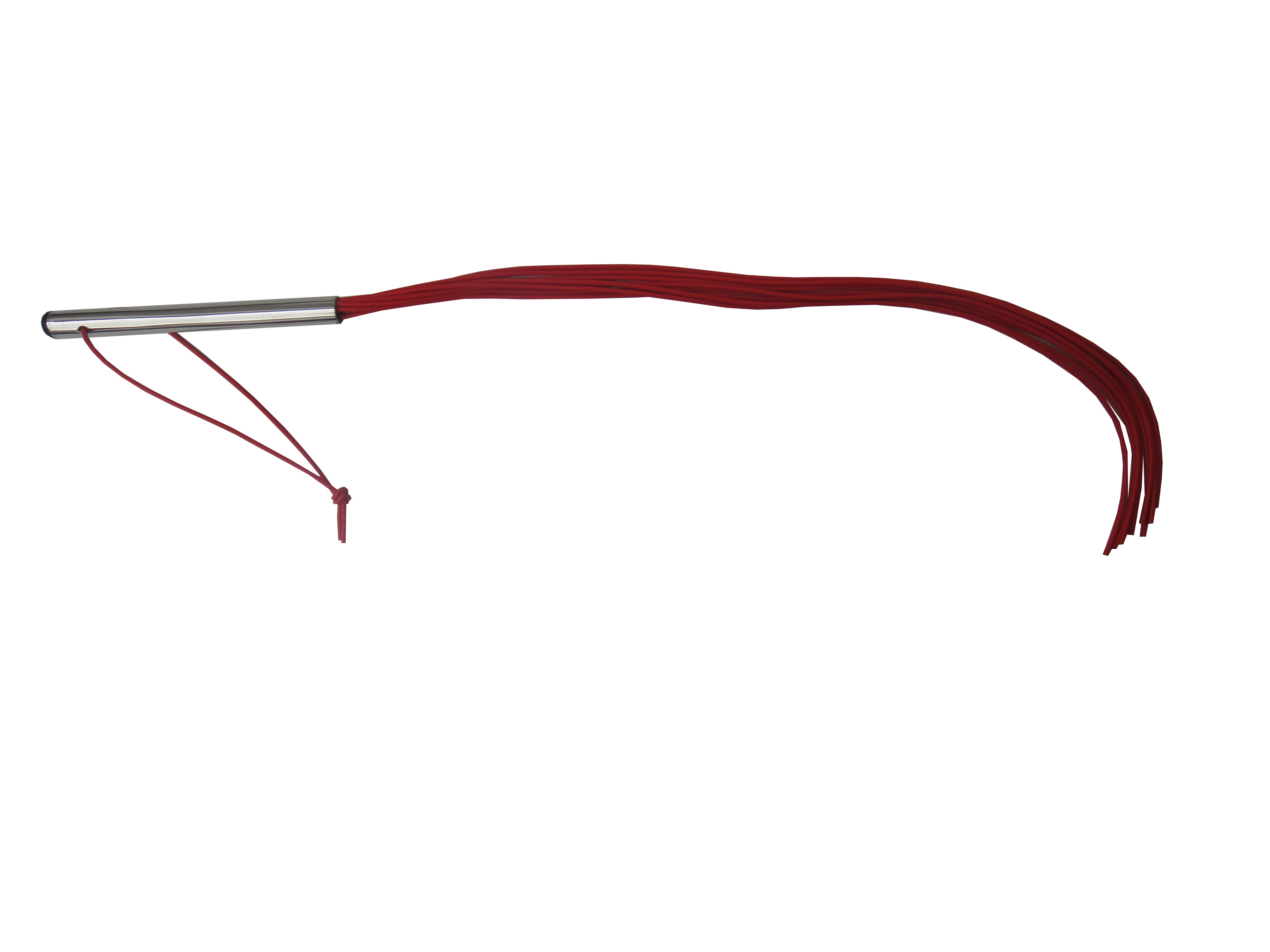 PVC Peitsche mit Metallgriff Rot