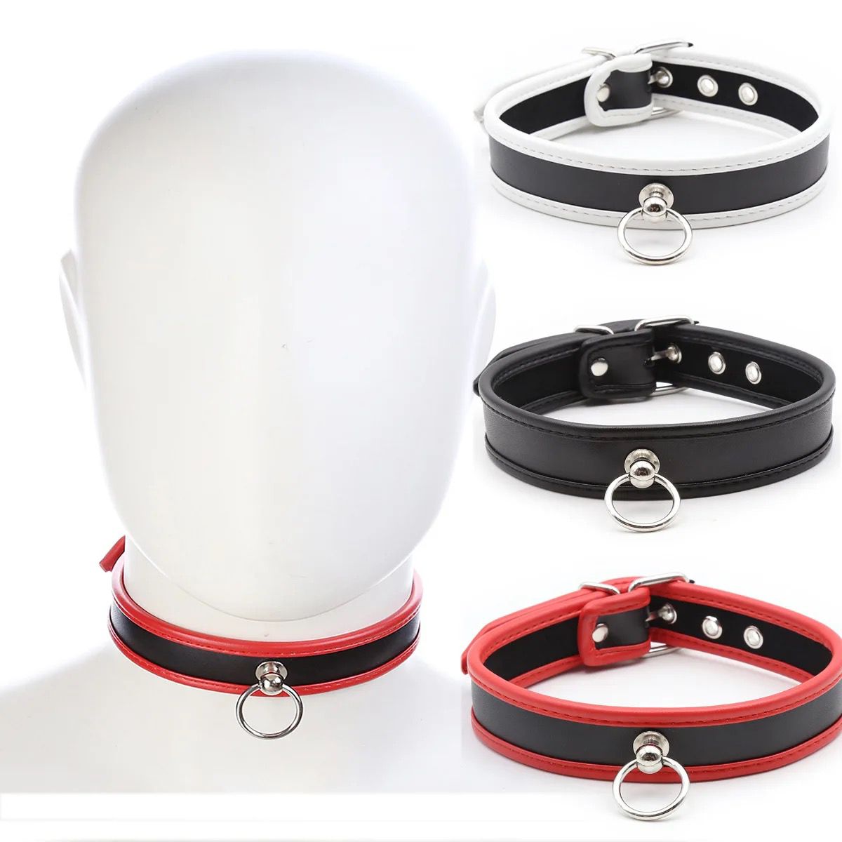 Chocker - Halsband der O in drei Farben nach Wahl - Vegan
