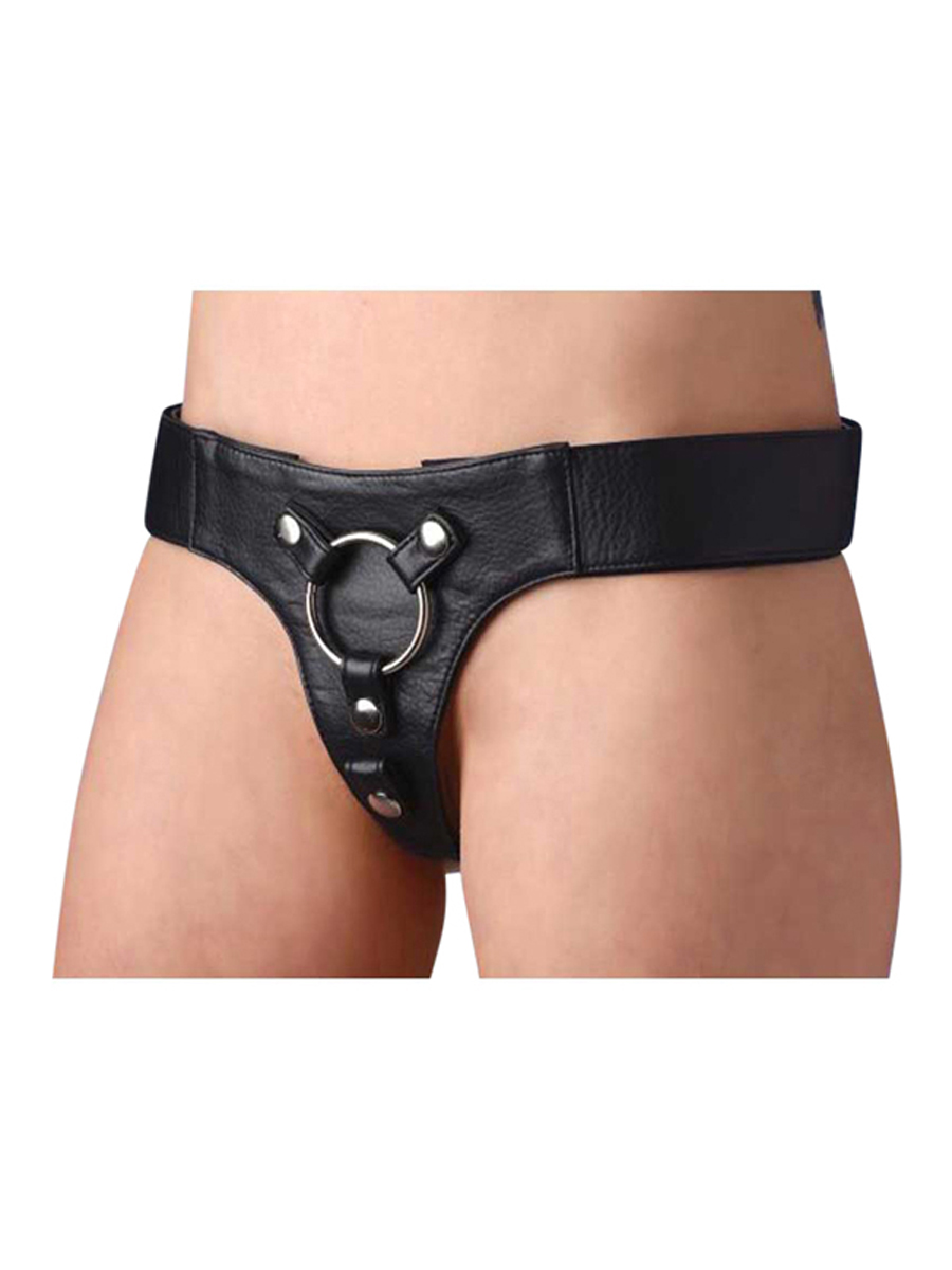 Strap-on Harness aus Leder in Schwarz