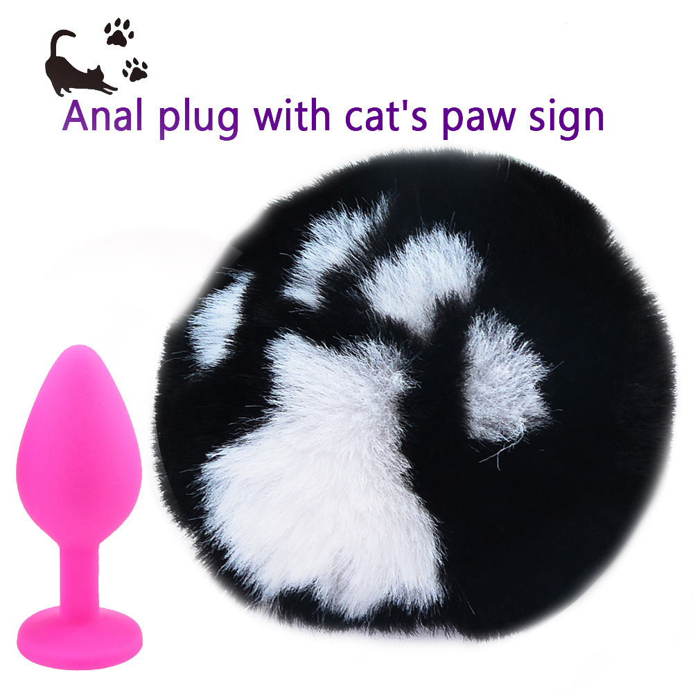 Niedlicher Buttplug aus Silikon für Petplay in schwarz