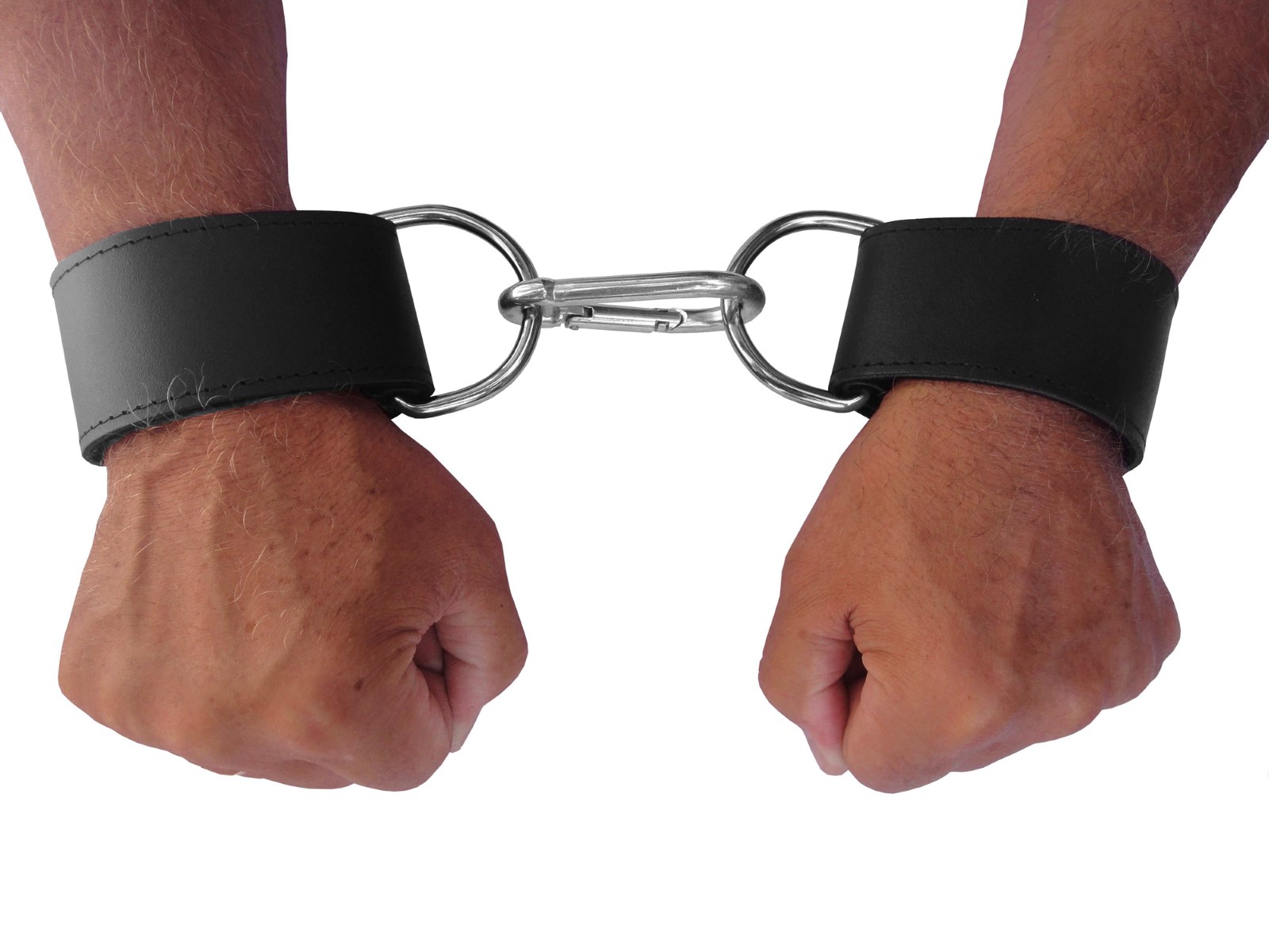 Leder Handfessel mit großen D-Ringen