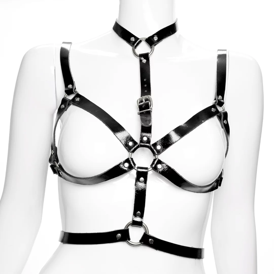 Leder-Harness mit Silbernen Details – Zeitlos & Verführerisch
