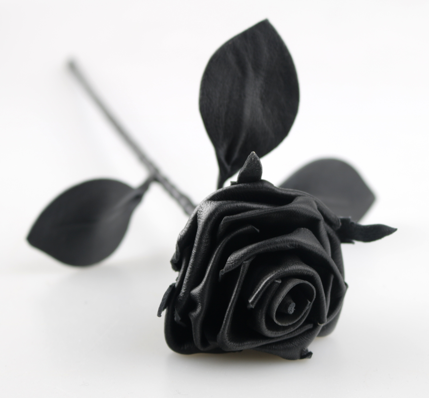 Leder Rose - Black /Schwarz