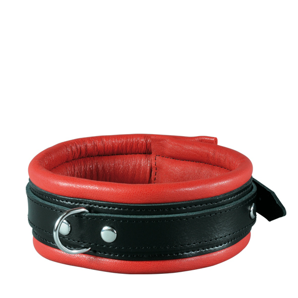 High Quality - Halsfessel schmal rot/schwarz RedSlave