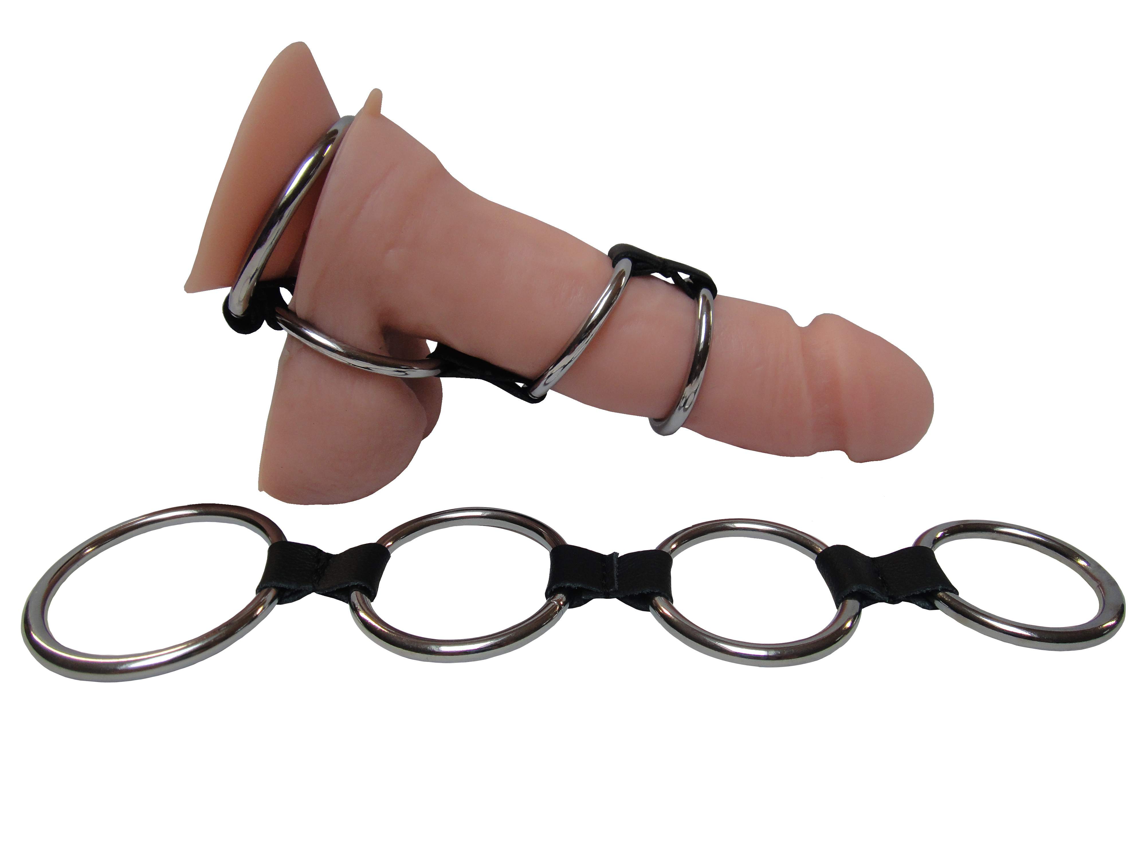 Penis Hodenringe mit Lederverbindung