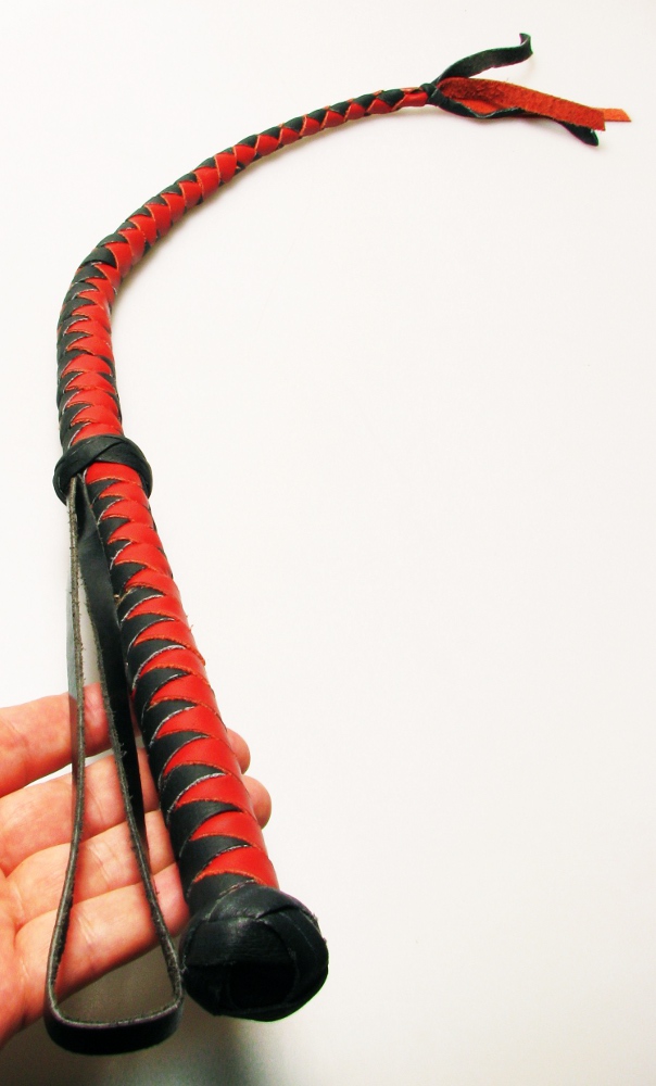 PEITSCHE - Bull-Whip rot/schwarz 60cm