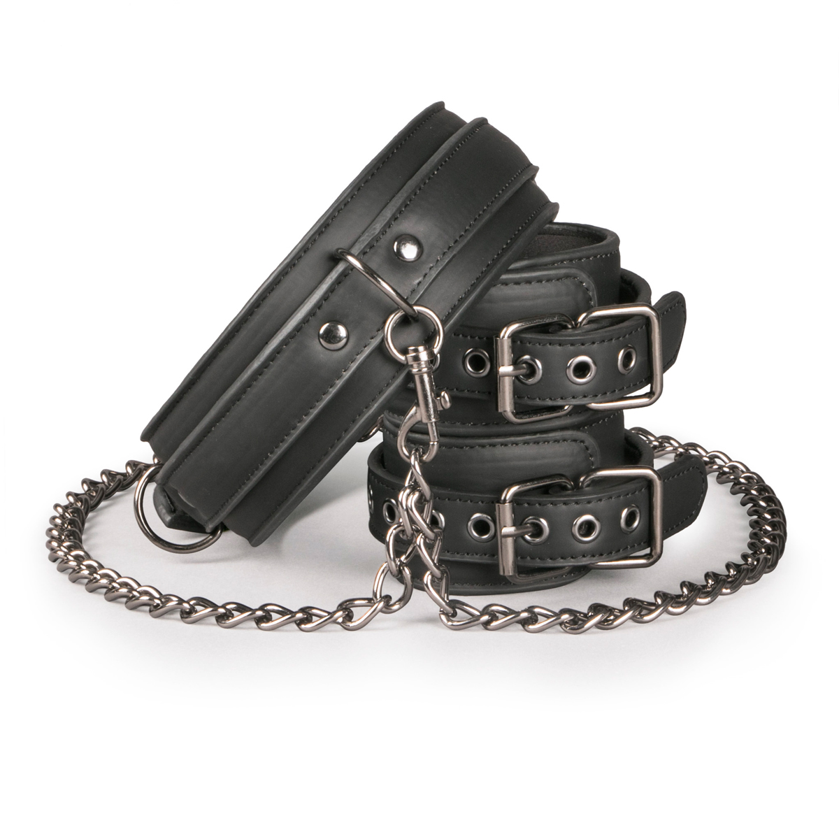 Lederhalsband mit Fußgelenkmanschetten