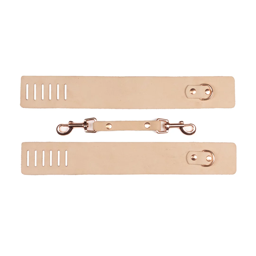 Lederfußfesseln Nude / Roségold