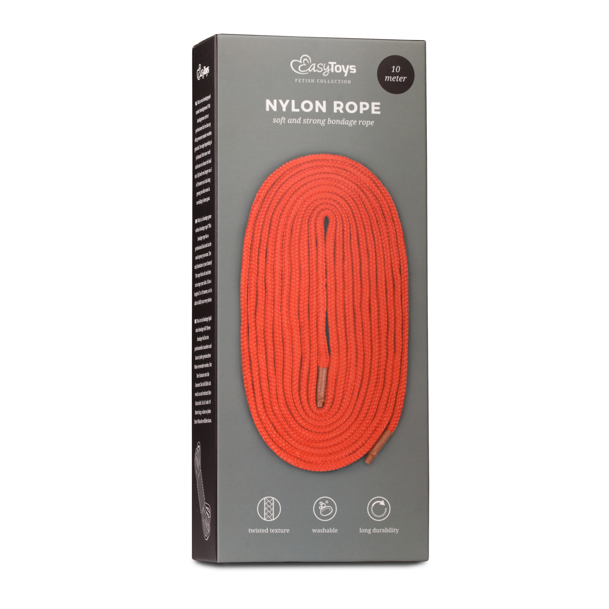 Rotes Bondage Seil - 10 m Nylon