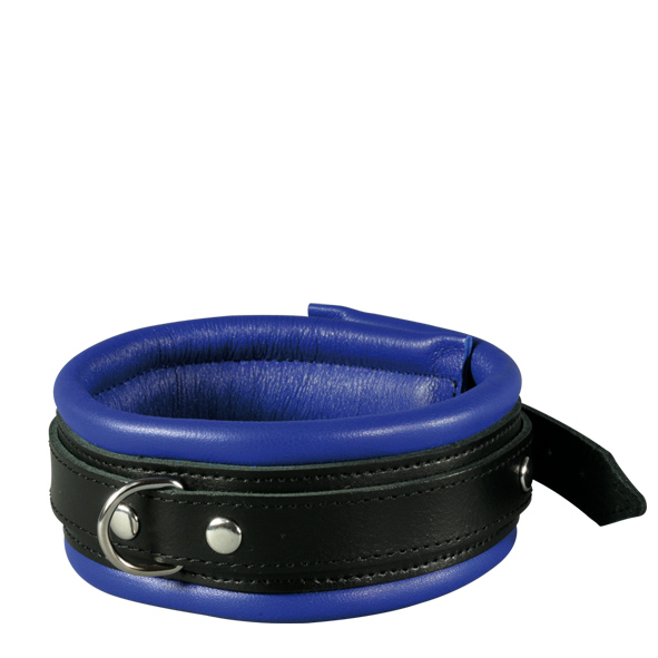 High Quality - Halsfessel schmal blau/schwarz BlueSlave