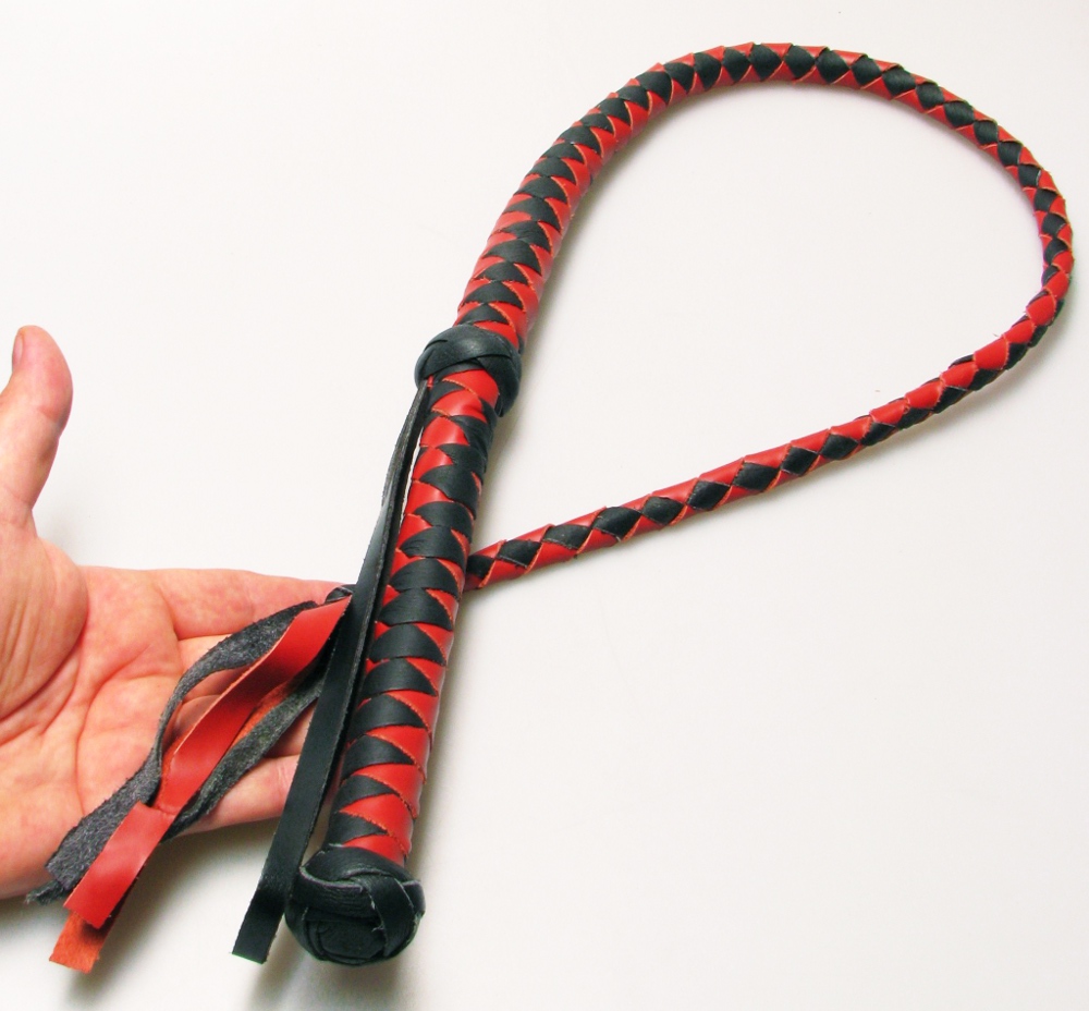 PEITSCHE - Bull-Whip rot/schwarz 100cm