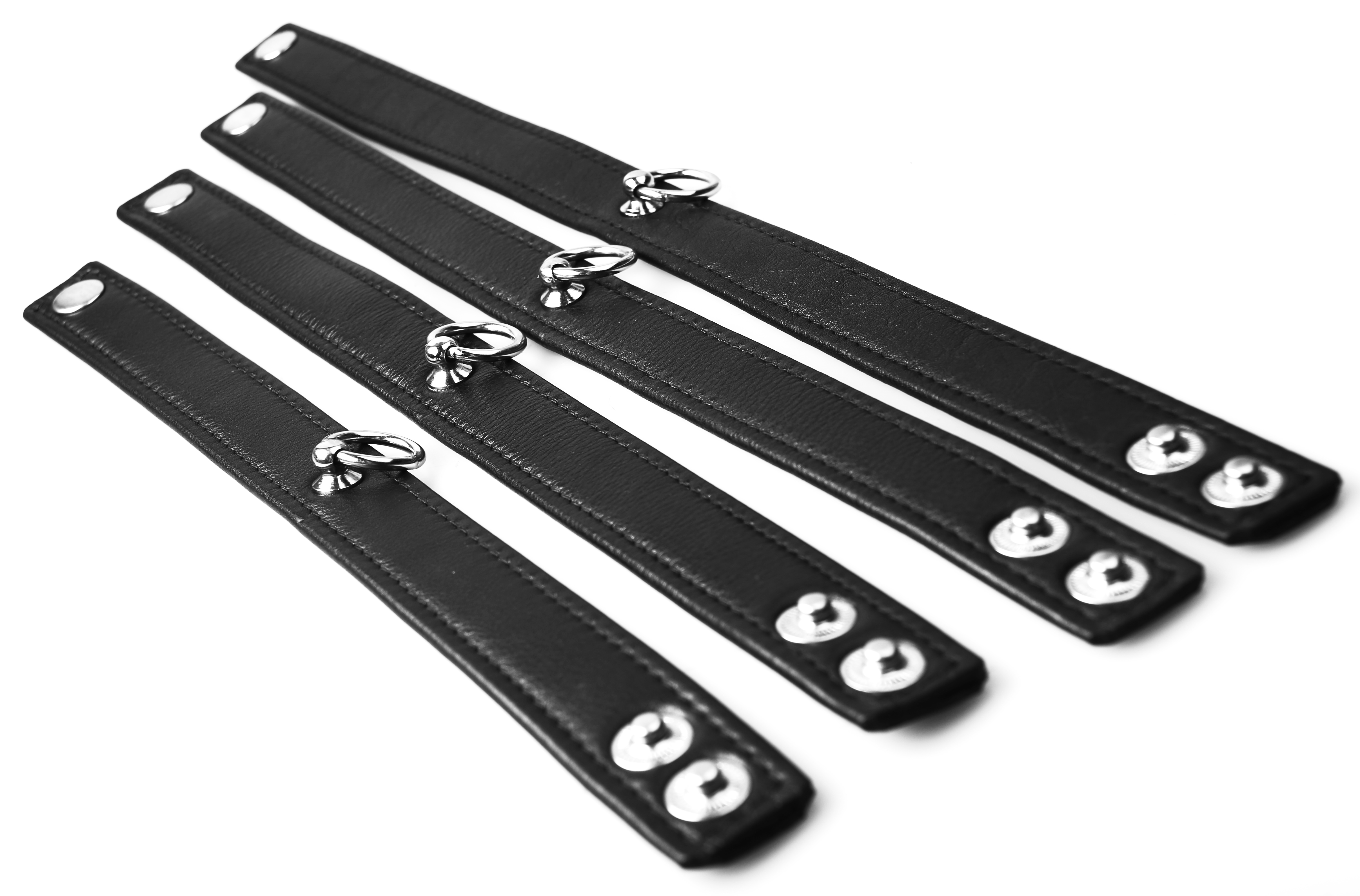 Chocker - Halsband der O in Schwarz - echt Leder mit Druckknopfverschluss