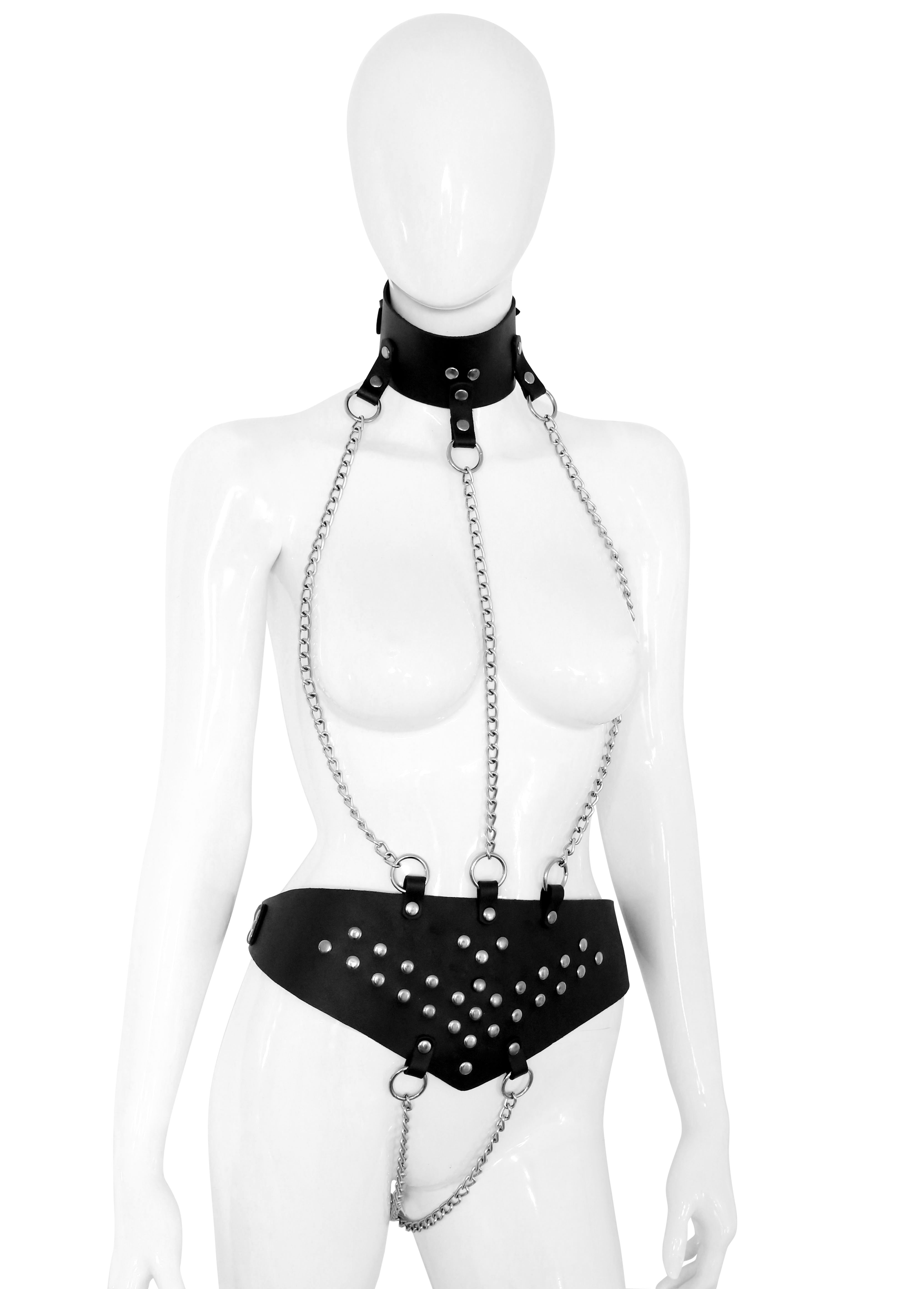Leder Ketten Body ouvert