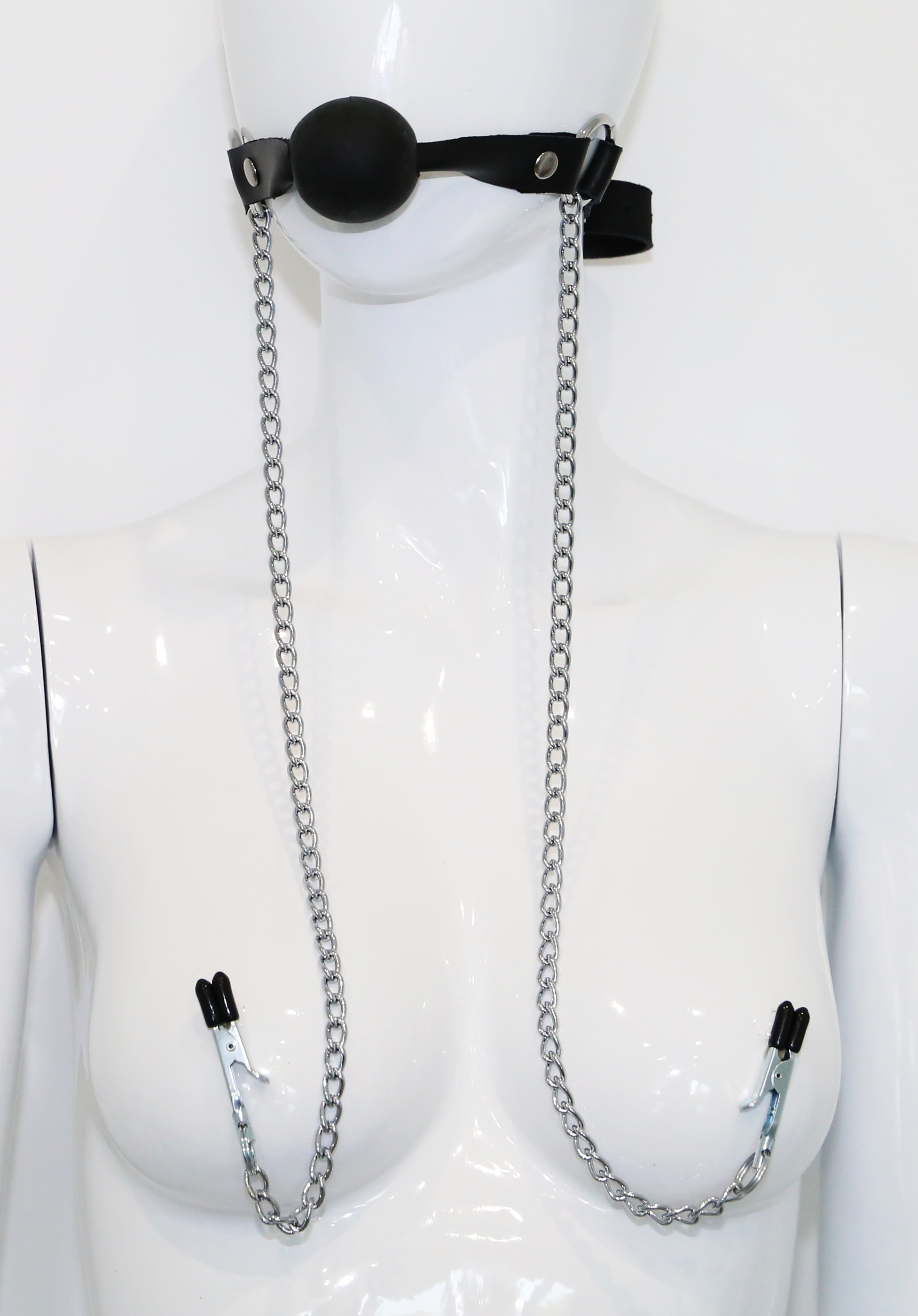 Mundknebel mit Nippelklemmen