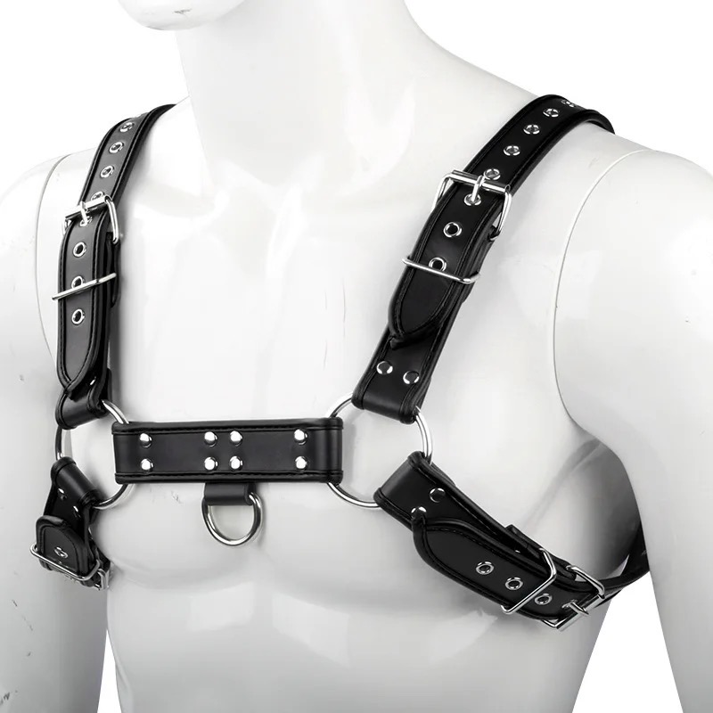 Harness aus PU-Leder in schwarz