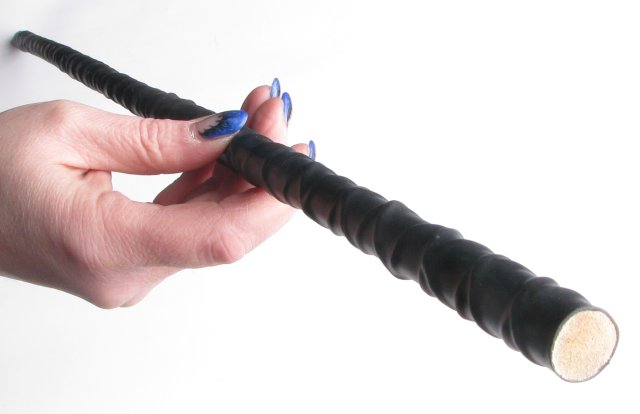 ROHRSTOCK - Extrem Rohrstock ohne Griff, schwarz, Kreuzwicklung, Ø ca. 10mm