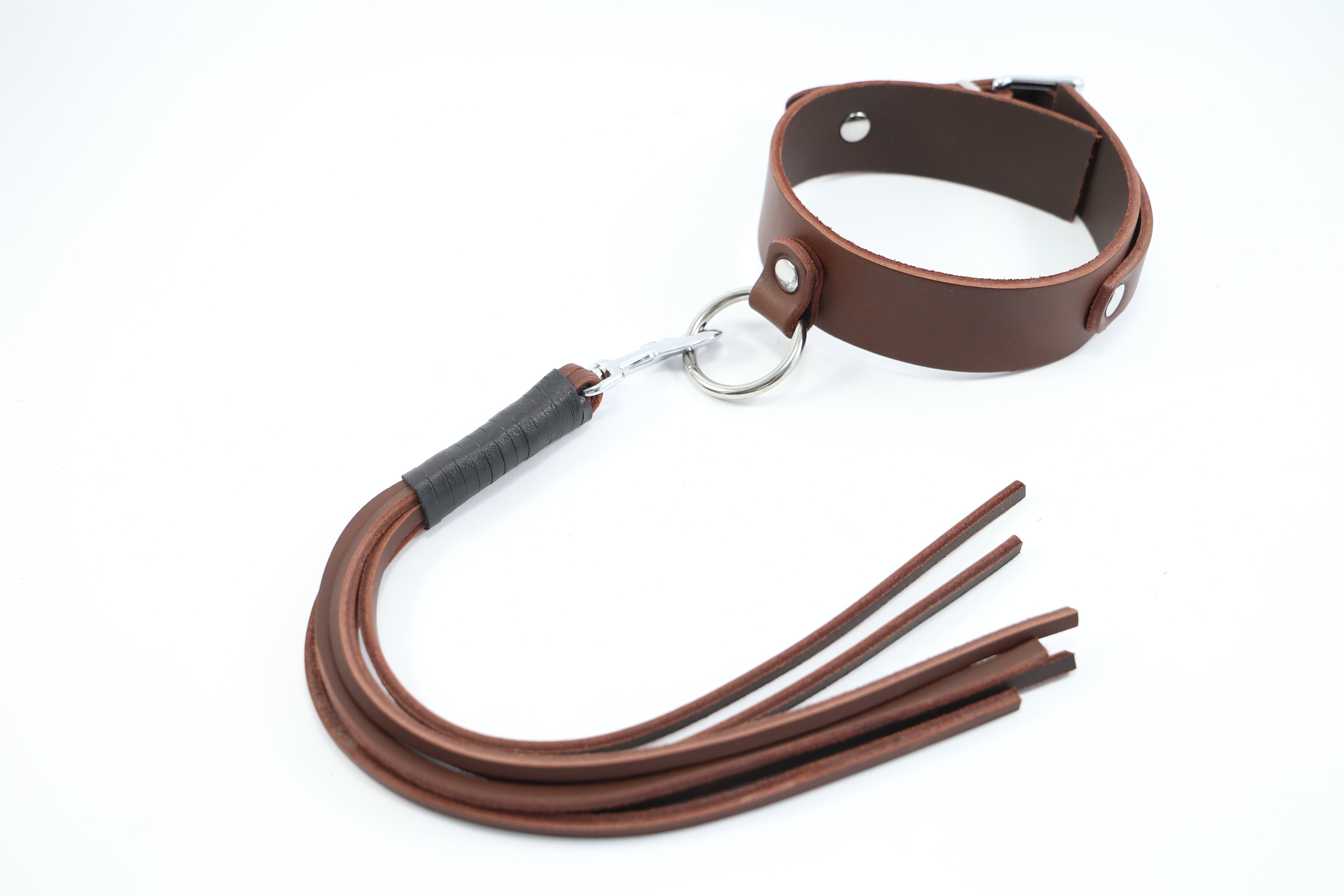 Halsband mit Peitsche - Braun