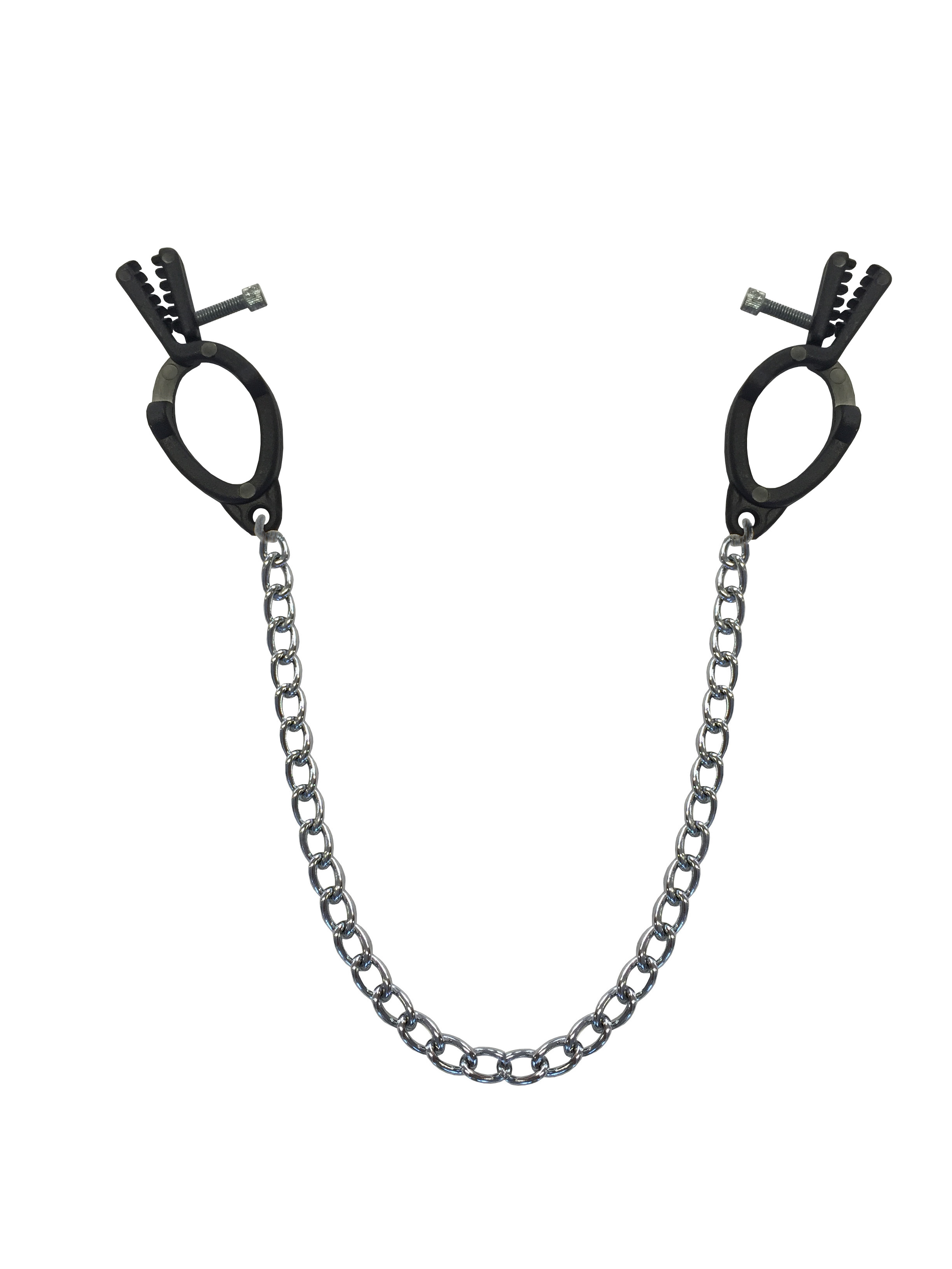 Hartplastikklemmen mit Kette - silber