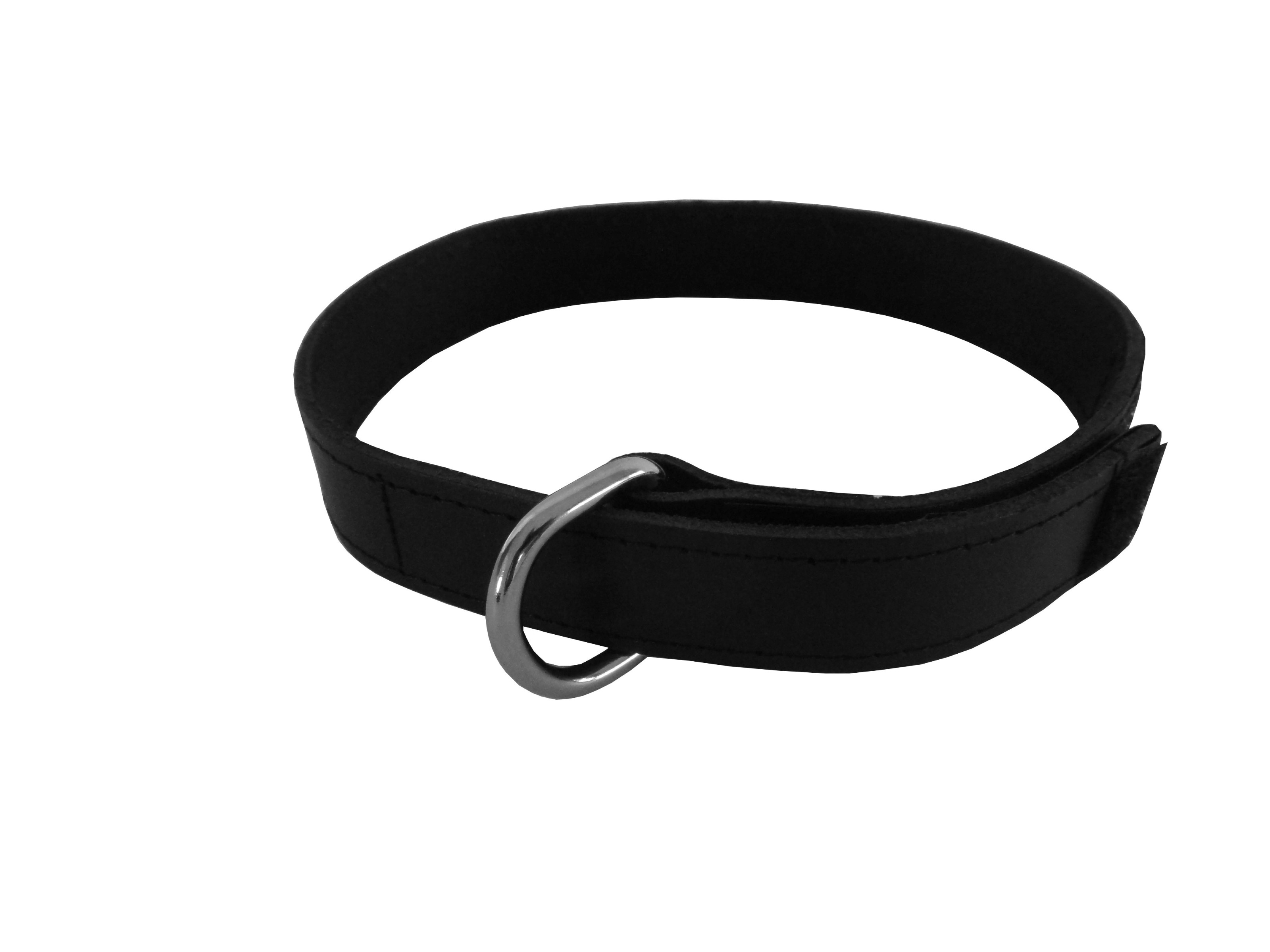 Leder Halsfessel mit großem D-Ring
