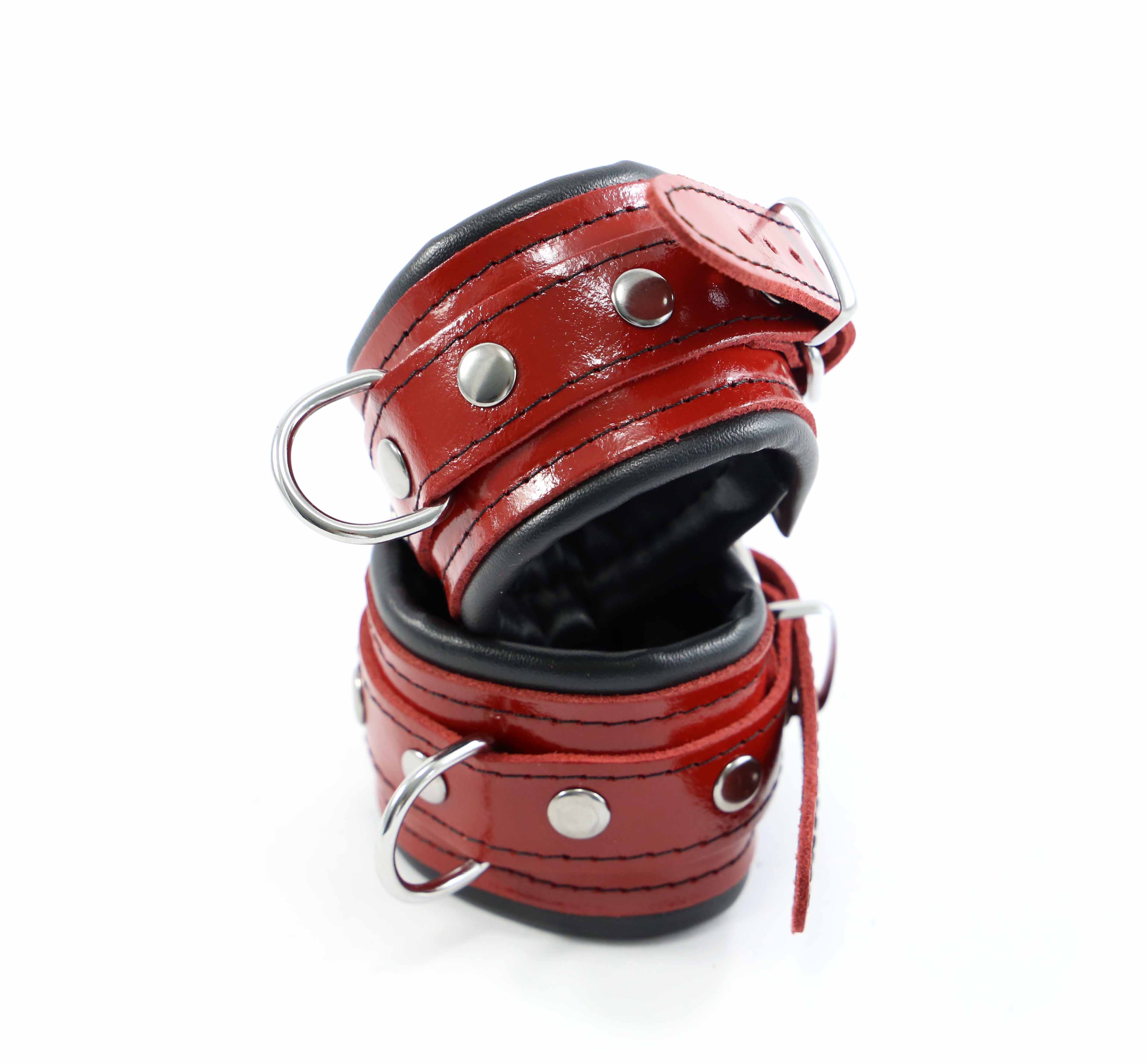 Handfesseln Leder "Painted Red"