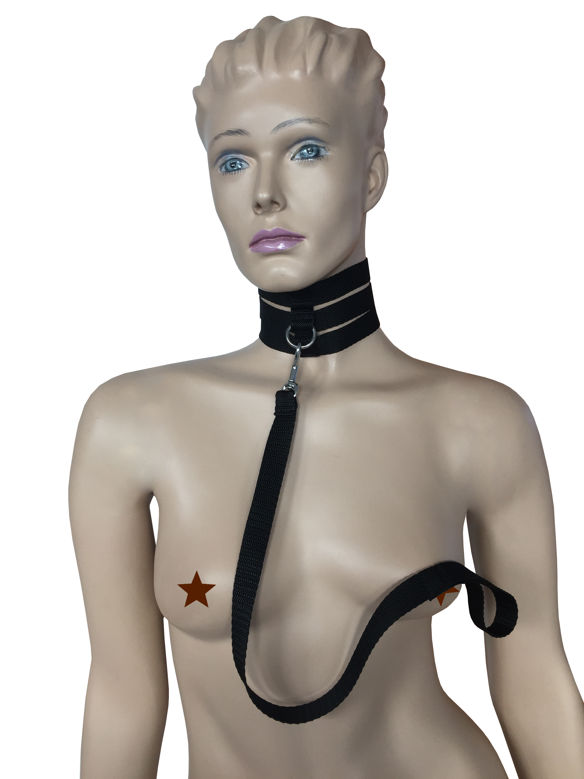 Halsband aus PP mit Leine Schwarz
