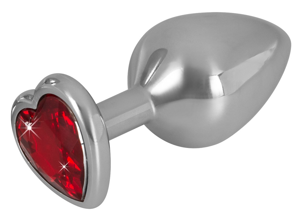 Aluminium-Analplug mit Schmuckstein
